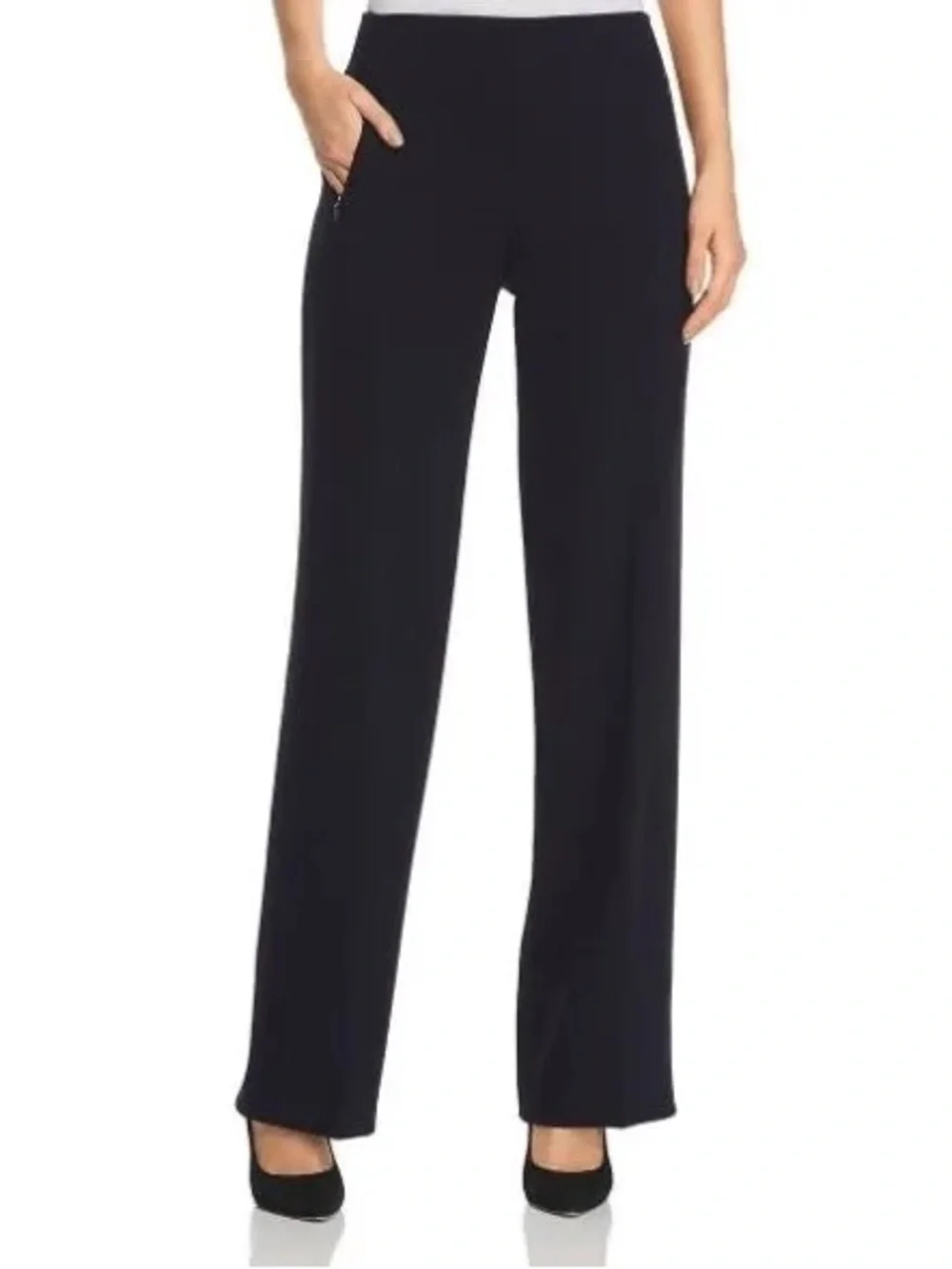 Elie Tahari Odette Wide Leg Pants Black Size 2 NWT